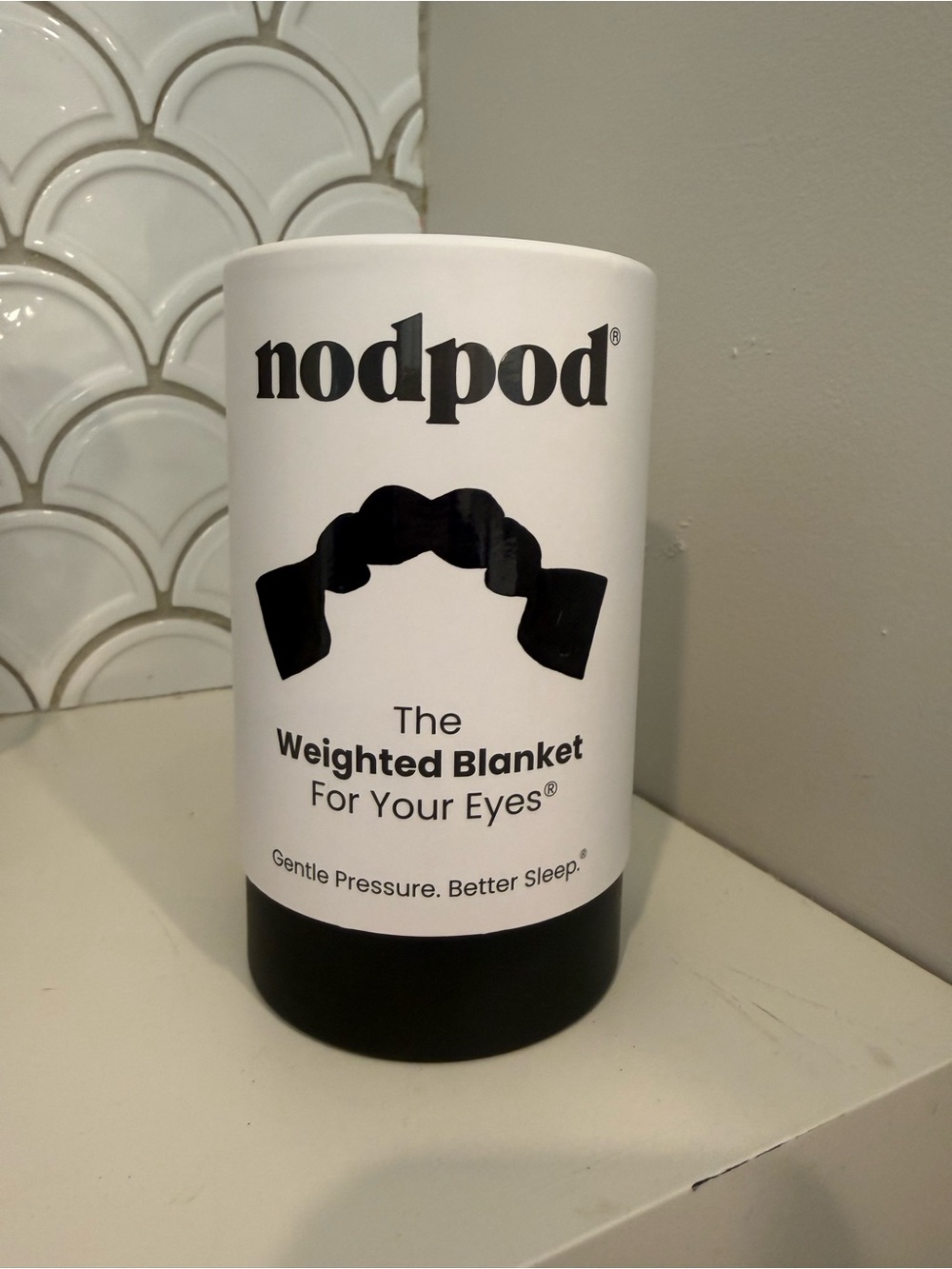nodpod Weighted Eye Blanket in Black & White — Gentle Pressure for Sleep